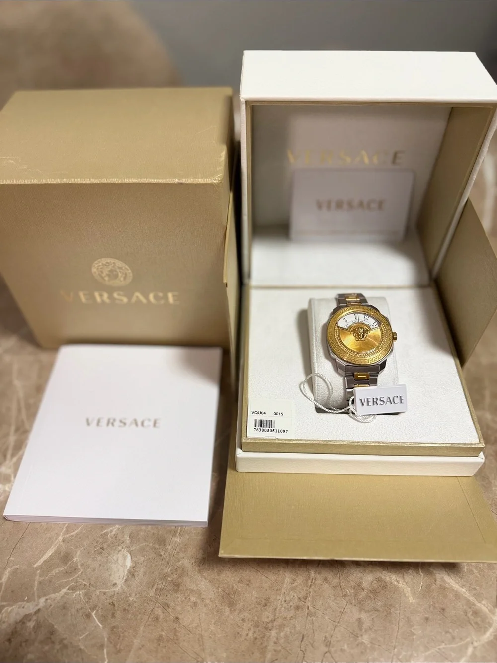 AUTHENTIC!! VERSACE DYLOS watch unisex stainless steel with original Box